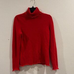 Red Turtleneck Sweater 💯 cashmere sweater